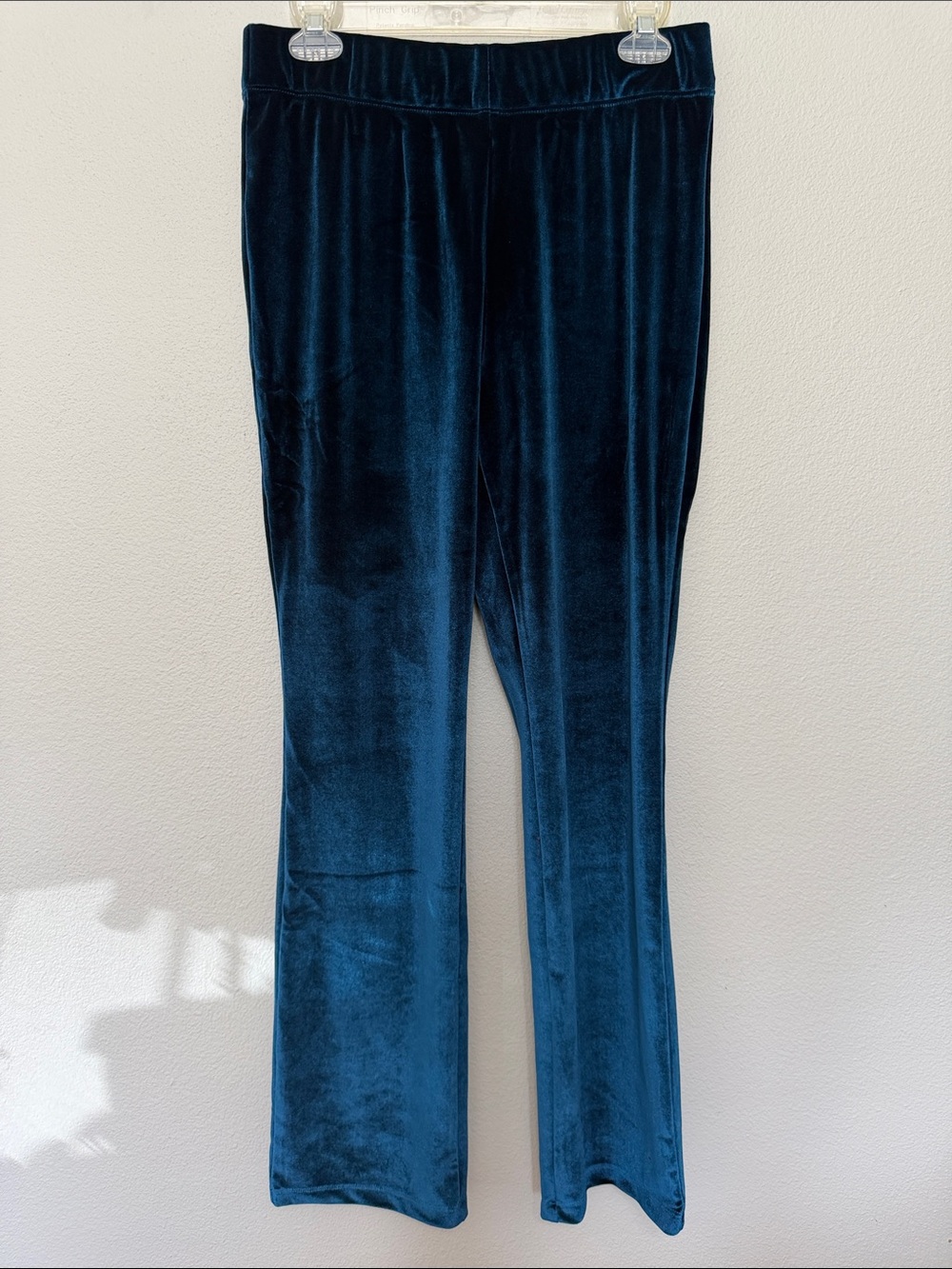 Kate & Mallory Bohemian Velvet Flare Leggings - Deep Teal Blue Small Women’s